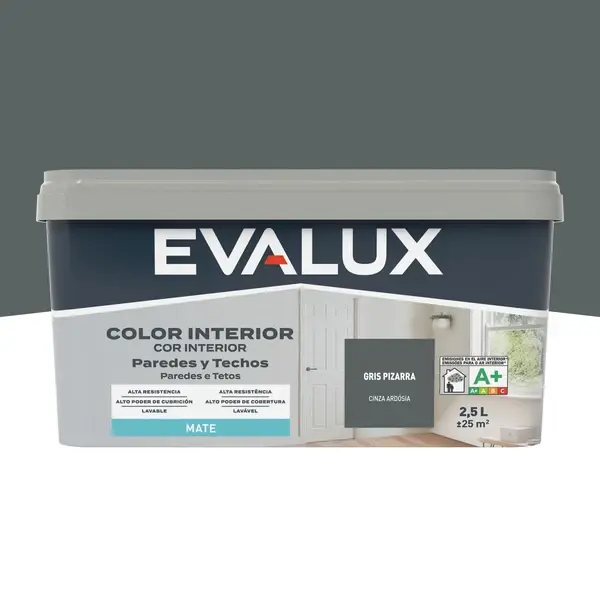 Pintura interior gris pizarra 2,5 L Evalux