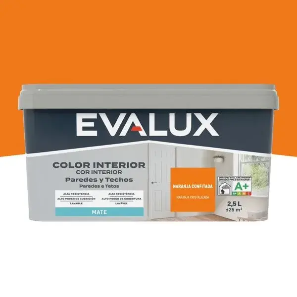 Pintura interior naranja confitada 2,5 L Evalux