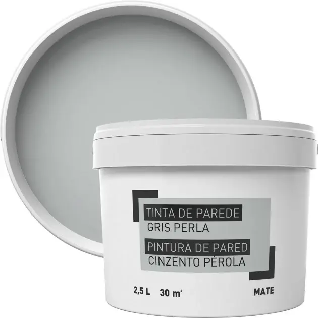 Pintura para paredes gris perla 2,5 l