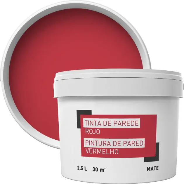 Pintura para paredes rojo 2,5 l