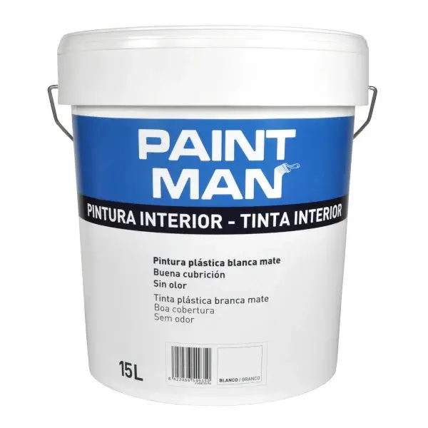 Pintura plástica interior blanca mate 15l