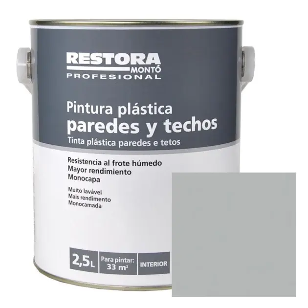 Pintura monocapa paredes y techos antartida 2,5 l restora
