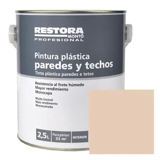 Pintura monocapa paredes y techos duna 2,5 l restora
