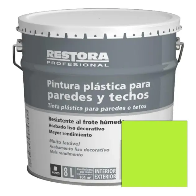Pintura Verde Manzana Restora Profesional 8 L