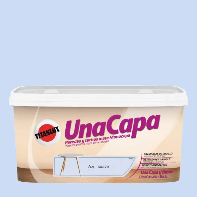 Pintura color una capa azul suave 4l Titan