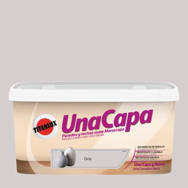Pintura color una capa gris 4l Titan