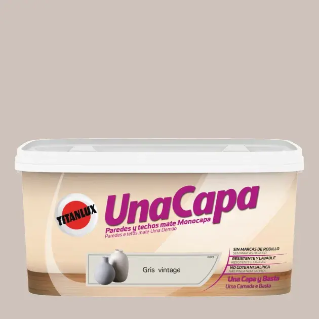 Pintura color una capa gris vintage 4l Titan