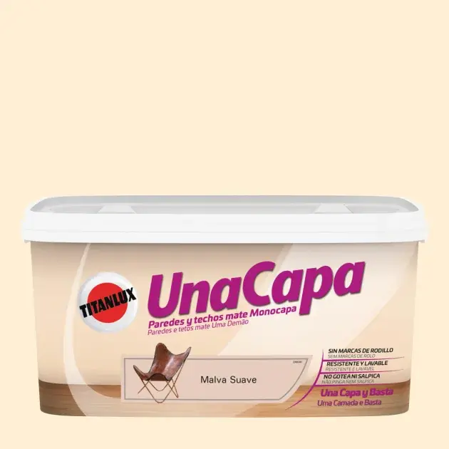 Pintura color una capa malva suave 4l Titan