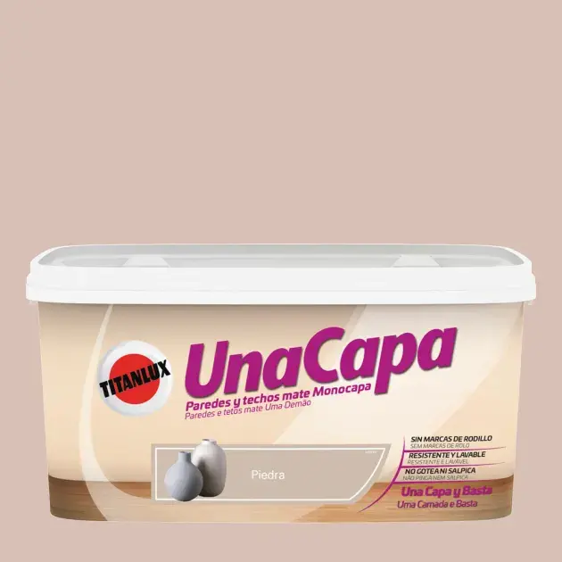 Pintura color una capa piedra 4l Titan