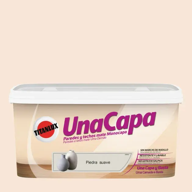 Pintura color una capa piedra suave 4l Titan