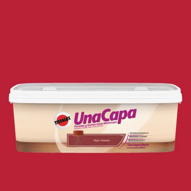 Pintura color una capa rojo intenso 2,5l Titan