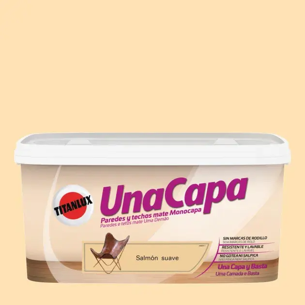 Pintura color una capa salmon suave 4l Titan