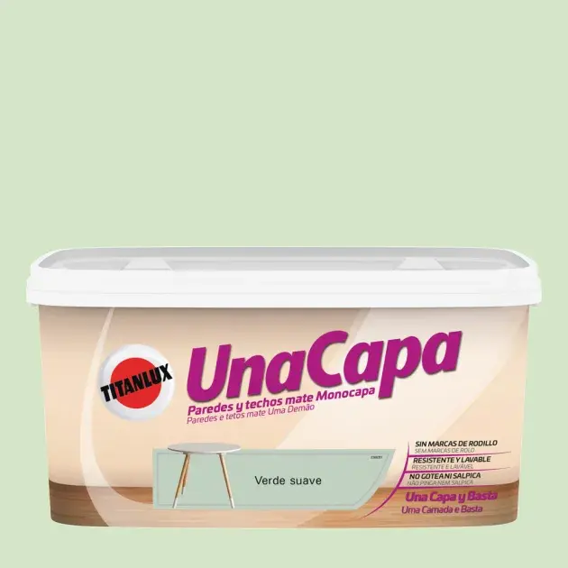 Pintura color una capa verde suave 4l Titan