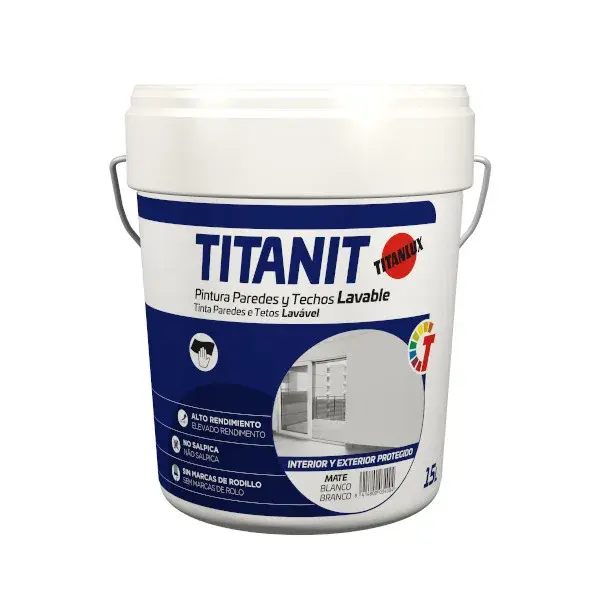Pintura plástica titanit blanca mate 15 l titanlux