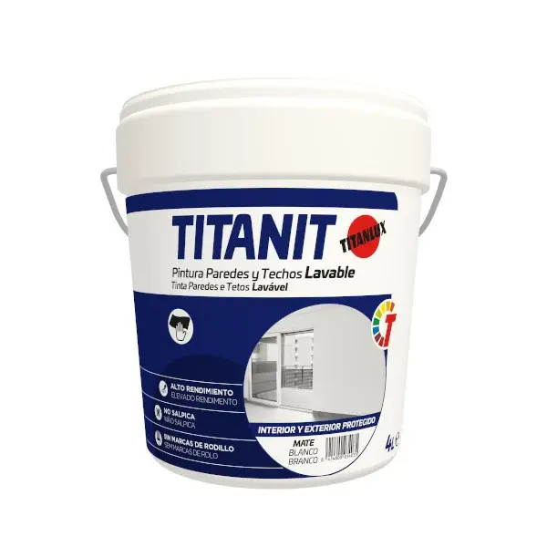 Pintura plástica titanit blanca mate 4l titanlux