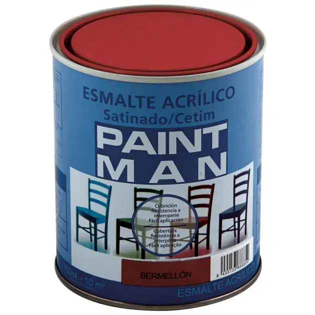 Esmalte acrílico satinado bermellón 750 ml