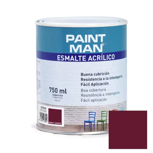 Esmalte acrílico satinado burdeos 750 ml
