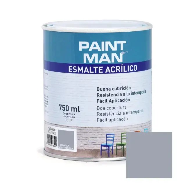 Esmalte acrílico satinado gris perla 750 ml