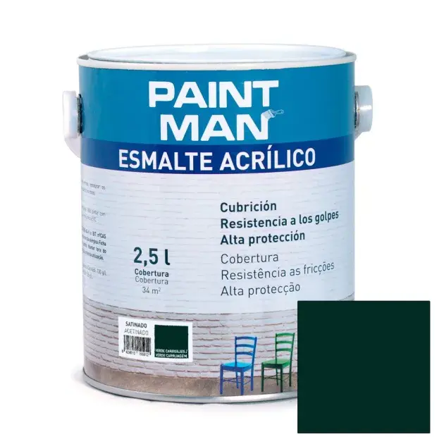 Esmalte acrílico satinado paintman verde carruajes 2,5 l