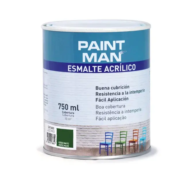 Esmalte acrílico satinado verde mayo 750 ml