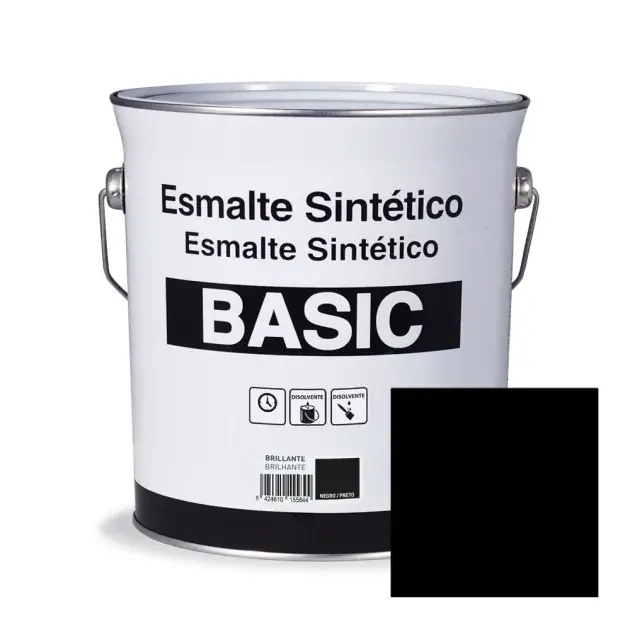 Esmalte sintético negro brillante basic 4 l