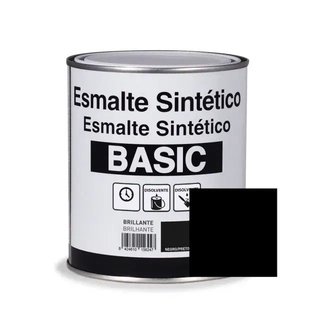 Esmalte sintético negro brillante basic 750 ml
