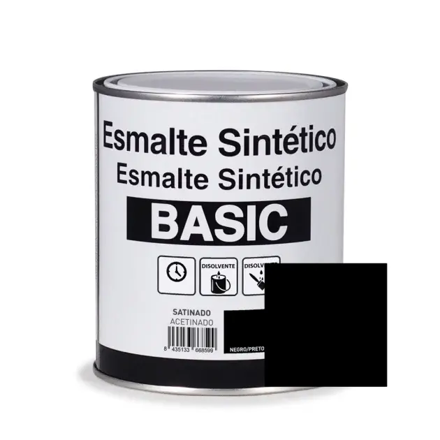 Esmalte sintético negro satinado basic 750 ml
