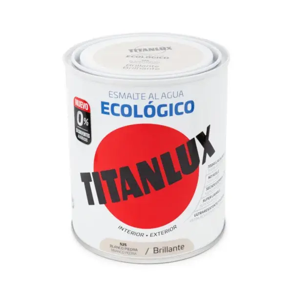 Esmalte titanlux ecológico brillante blanco piedra 750ml
