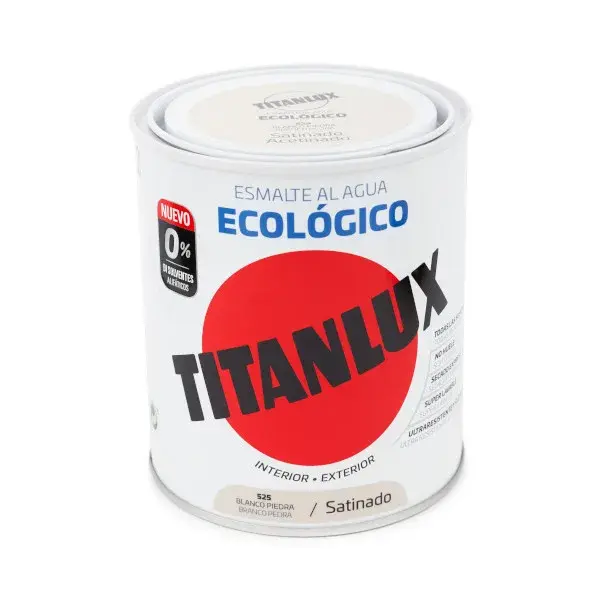 Esmalte titanlux ecológico satinado blanco piedra 750ml