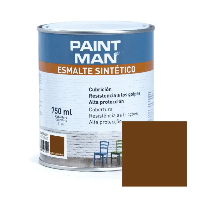 Esmalte sintético pardo satinado paintman 750 ml