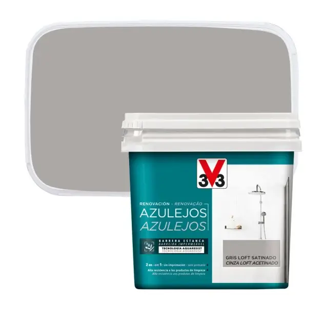 Pintura para azulejos y paneles gris loft 750 ml v33
