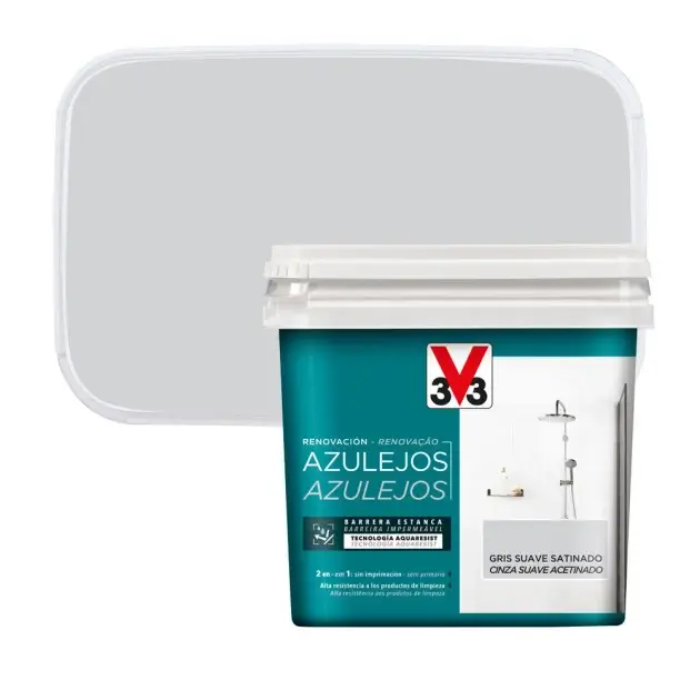Pintura para azulejos y paneles gris suave 750 ml v33