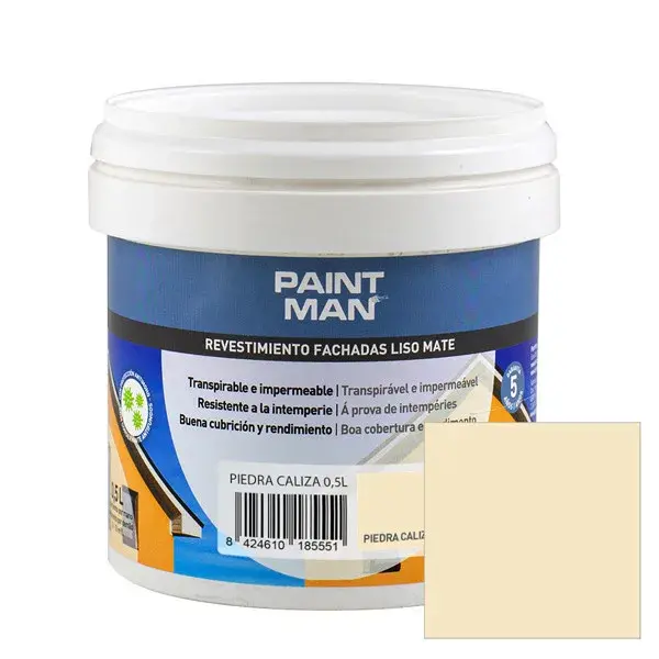 Muestra Revestimiento Fachadas Liso Mate Gris Mármol Paintman 0,5L