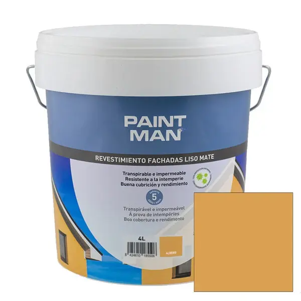 Revestimiento Fachadas Liso Mate Amarillo Albero Paintman 4L
