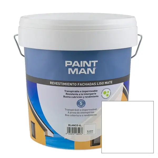 Revestimiento Fachadas Liso Mate Blanco Paintman 4L