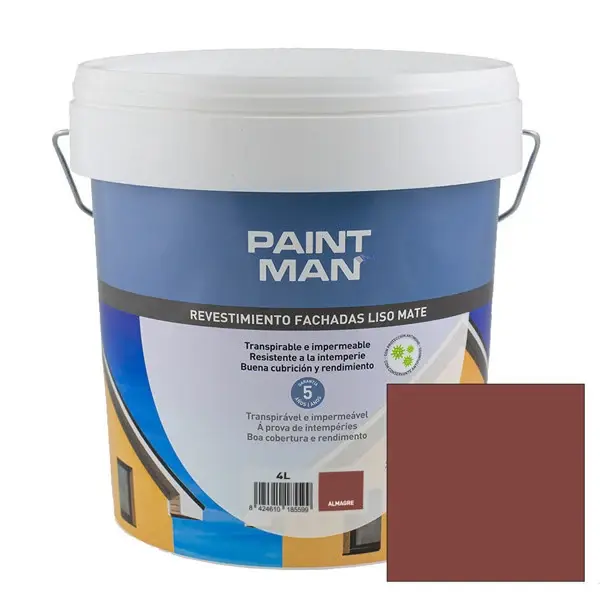 Revestimiento Fachadas Liso Mate Rojo Almagre Paintman 4L