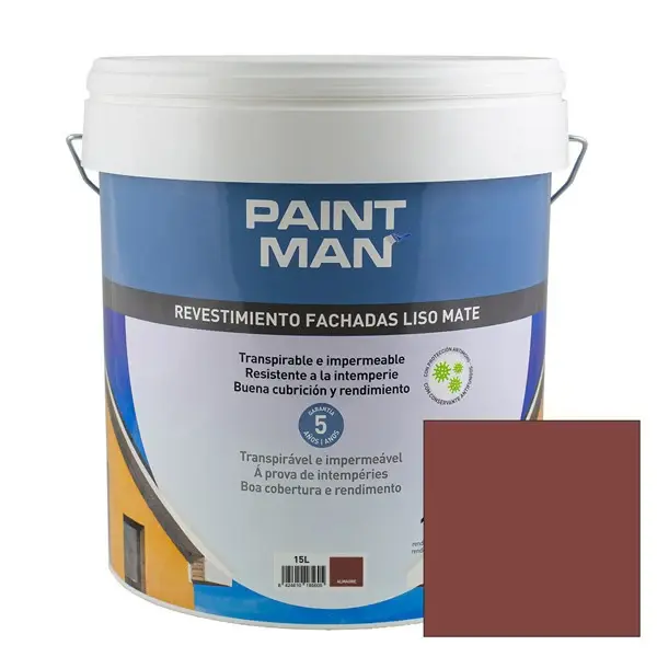 Revestimiento Fachadas Liso Mate Rojo Almagre Paintman 15L