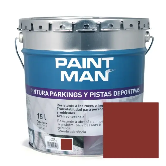 Pintura parkings y pistas deportivas rojo paintman 15 l