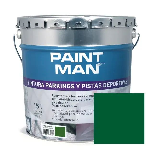 Pintura parkings y pistas deportivas verde paintman 15 l