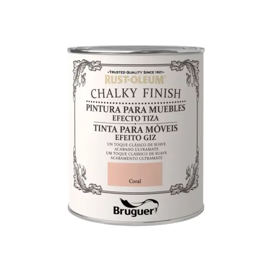 Pintura la tiza chalky finish 750 ml (coral) Bruguer