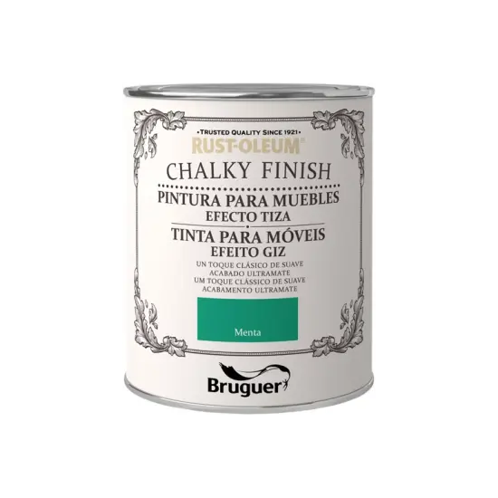 Pintura la tiza chalky finish 750 ml (menta) Bruguer
