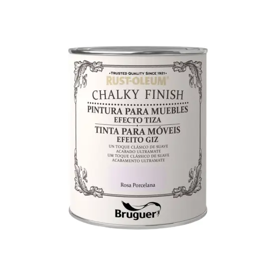 Pintura la tiza chalky finish 750 ml (rosa porcelana) Bruguer