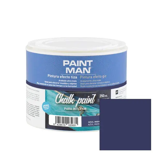Pintura la tiza chalk paint azul indigo 250ml paintman
