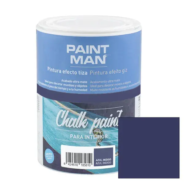 Pintura la tiza chalk paint azul indigo 750ml paintman
