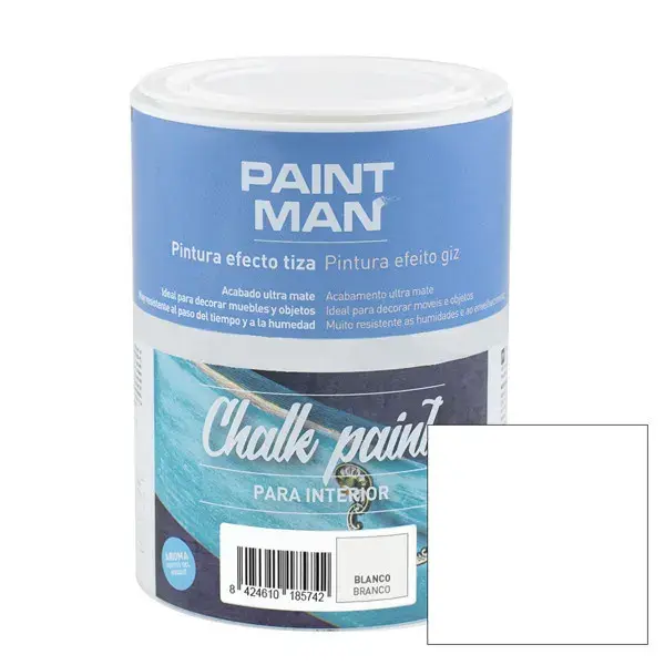 Pintura la tiza chalk paint blanco 750ml paintman