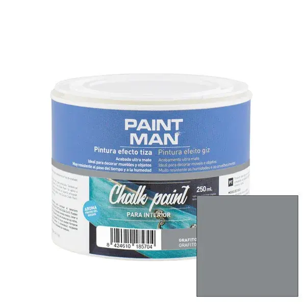 Pintura la tiza chalk paint grafito 250ml paintman