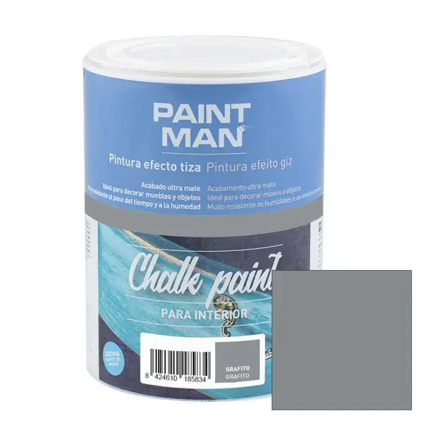 Pintura la tiza chalk paint grafito 750ml paintman