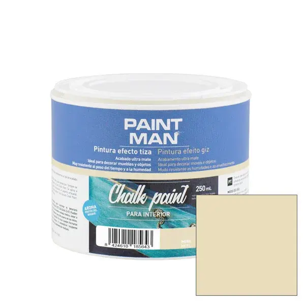 Pintura la tiza chalk paint miel 250ml paintman