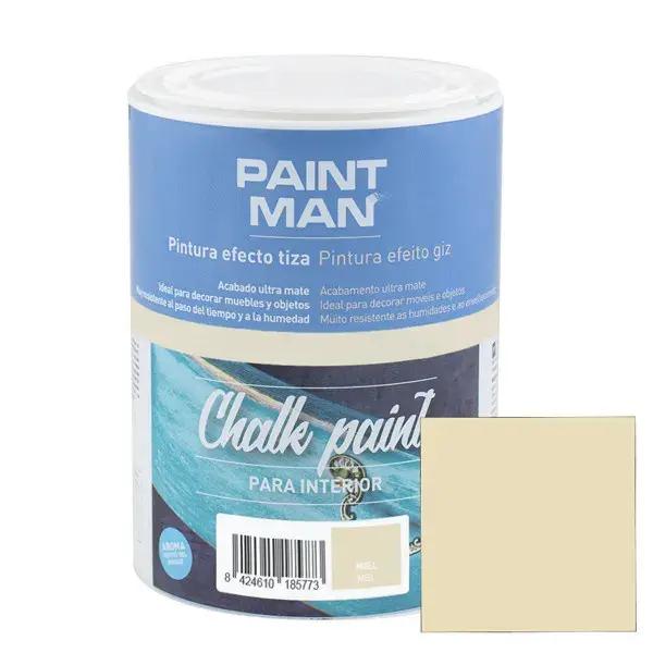 Pintura la tiza chalk paint miel 750ml paintman