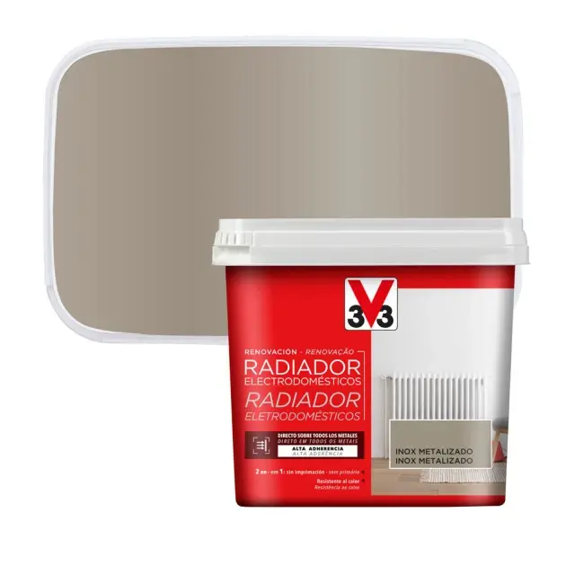 Pintura para emisores térmicos y electrodomésticos acero inoxidable 750 ml v33